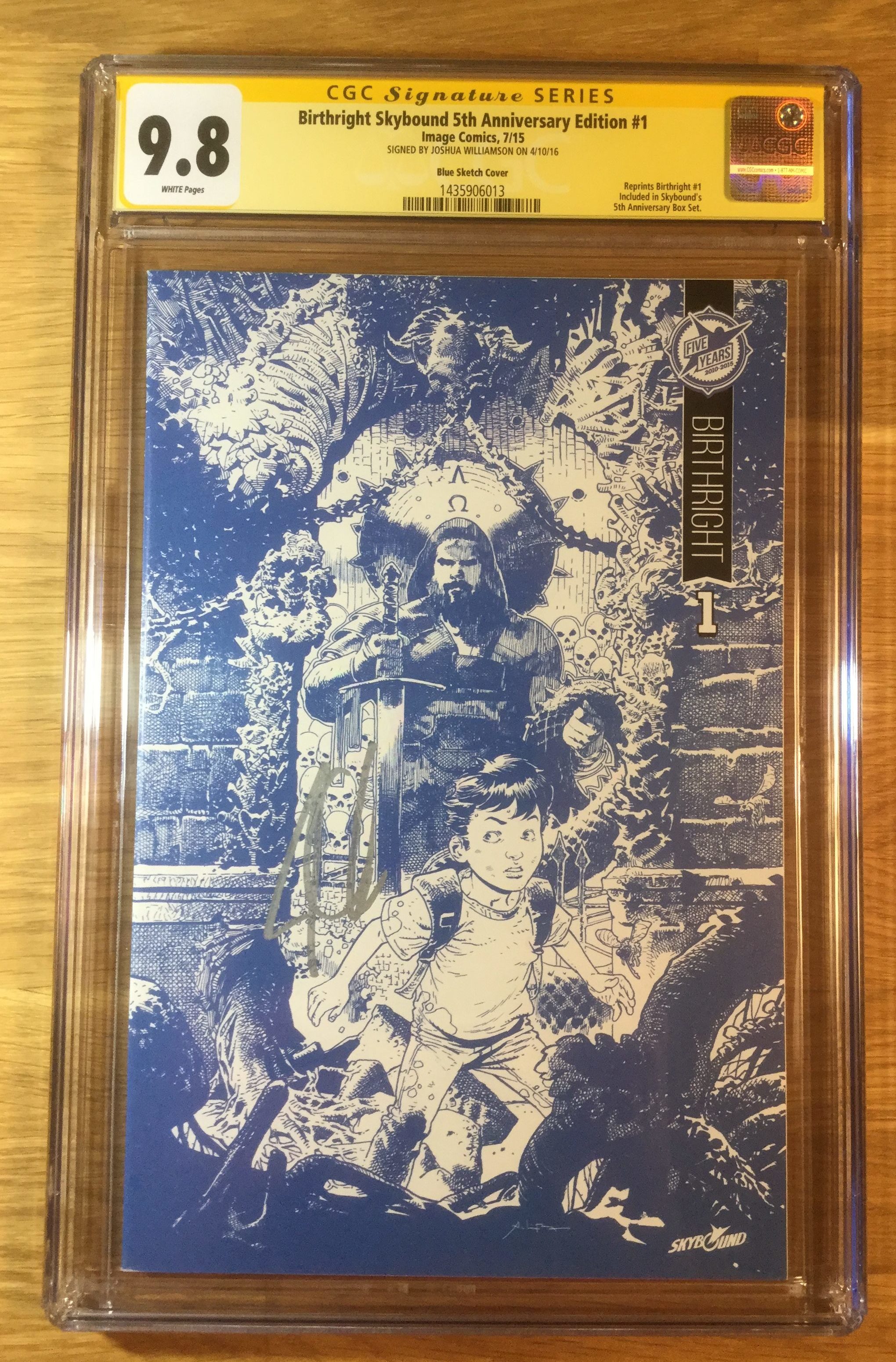 5th Anniversary Variant Cover Blue Line Sketch CGC 9.8 NM/MT Birthright 1